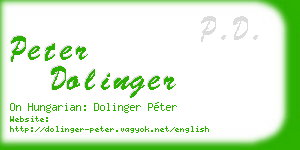 peter dolinger business card
